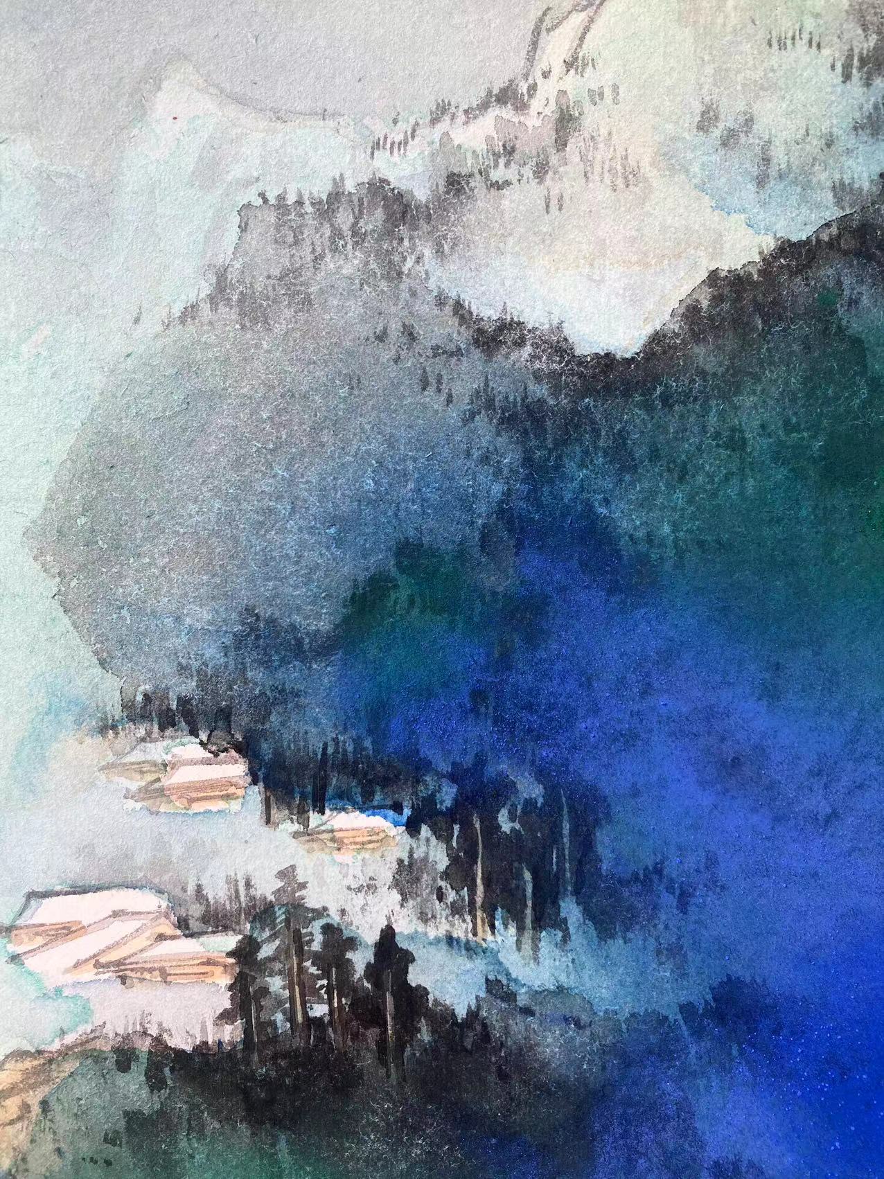 SOLD - Ink Splash, Color Splash Art by Luo Lin Qiu