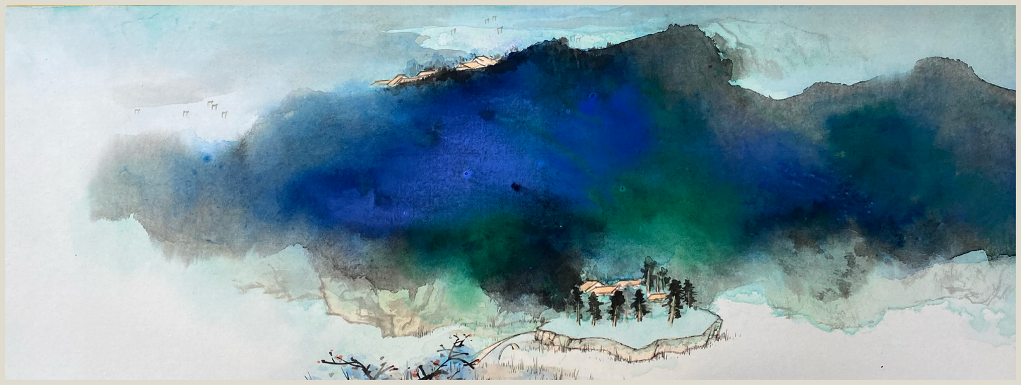 SOLD - Ink Splash, Color Splash Art by Luo Lin Qiu